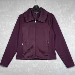 Lauren Ralph Lauren Cardigan Sweater Women’s Medium Burgundy Sailor Mock Neck